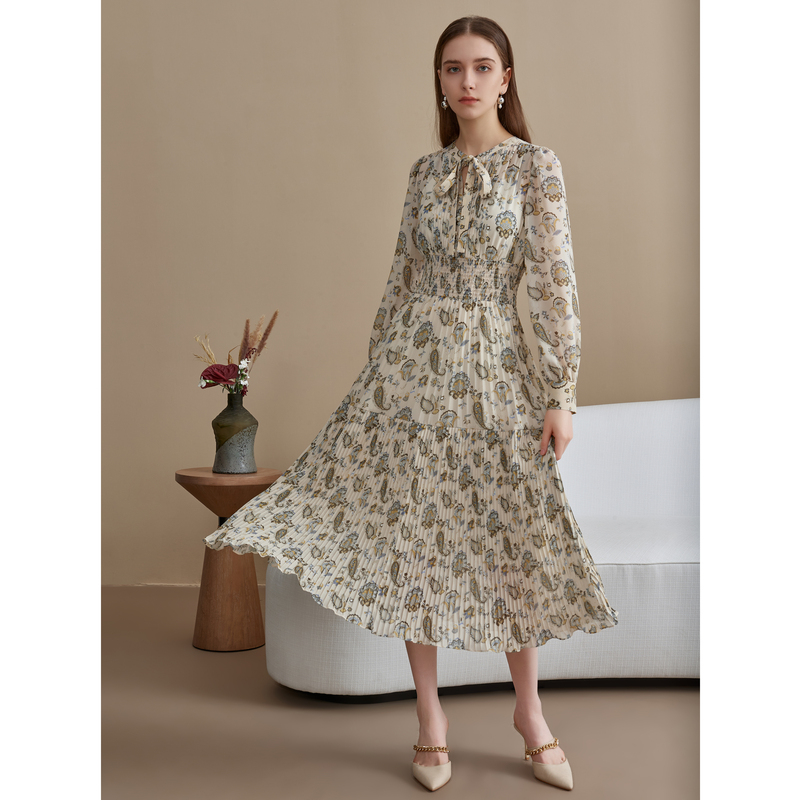 【粉丝专享】恩曼琳法式女装优雅碎花收腰连衣裙EANDCA32