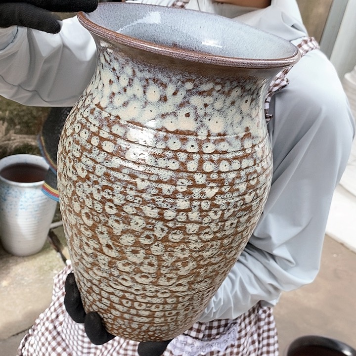 紫砂花盆瑕疵口20高32瑕疵