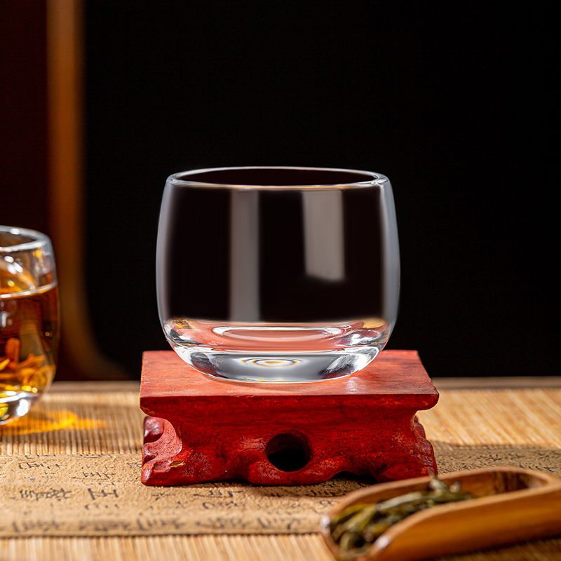 【9,9八只】家用高档创意中式耐热透明无铅水晶玻璃茶杯酒杯茶杯