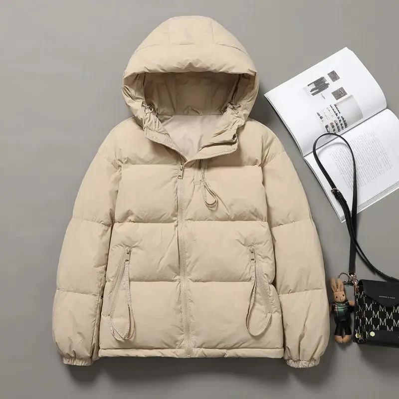 小羽绒服女短款2023冬季新款韩版宽松大码羽绒服连帽时尚小个女