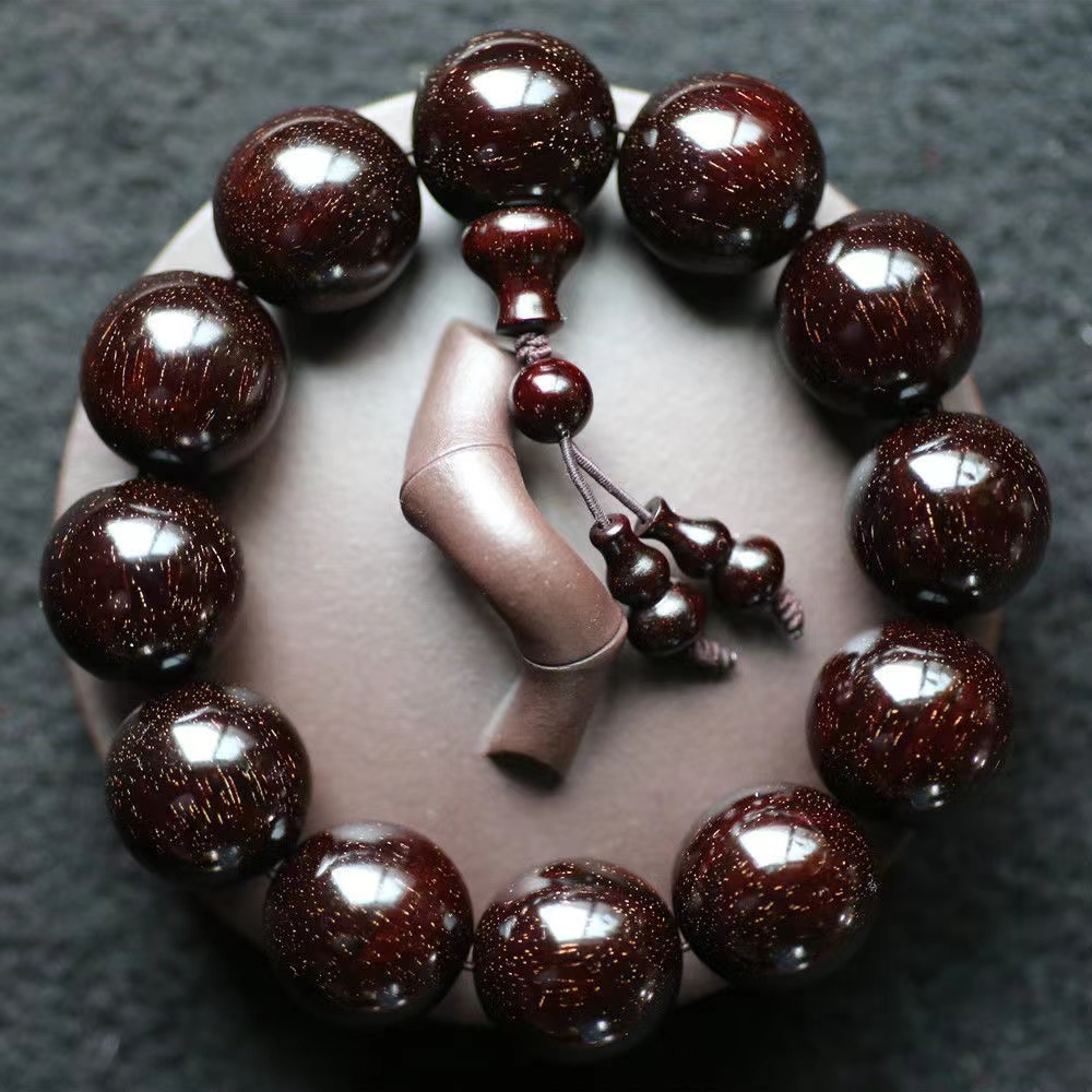 印度小叶紫檀1.5*15颗收藏毕业爆满金星