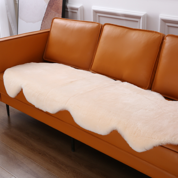 澳洲整张羊皮毛一体沙发垫纯羊毛轻奢简约现代冬季羊剪绒坐垫短毛