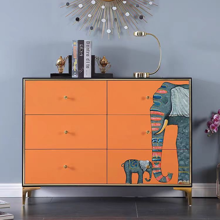 美式六斗柜现代轻奢客厅抽屉储物柜家用收纳柜大容量玄关抽屉式柜