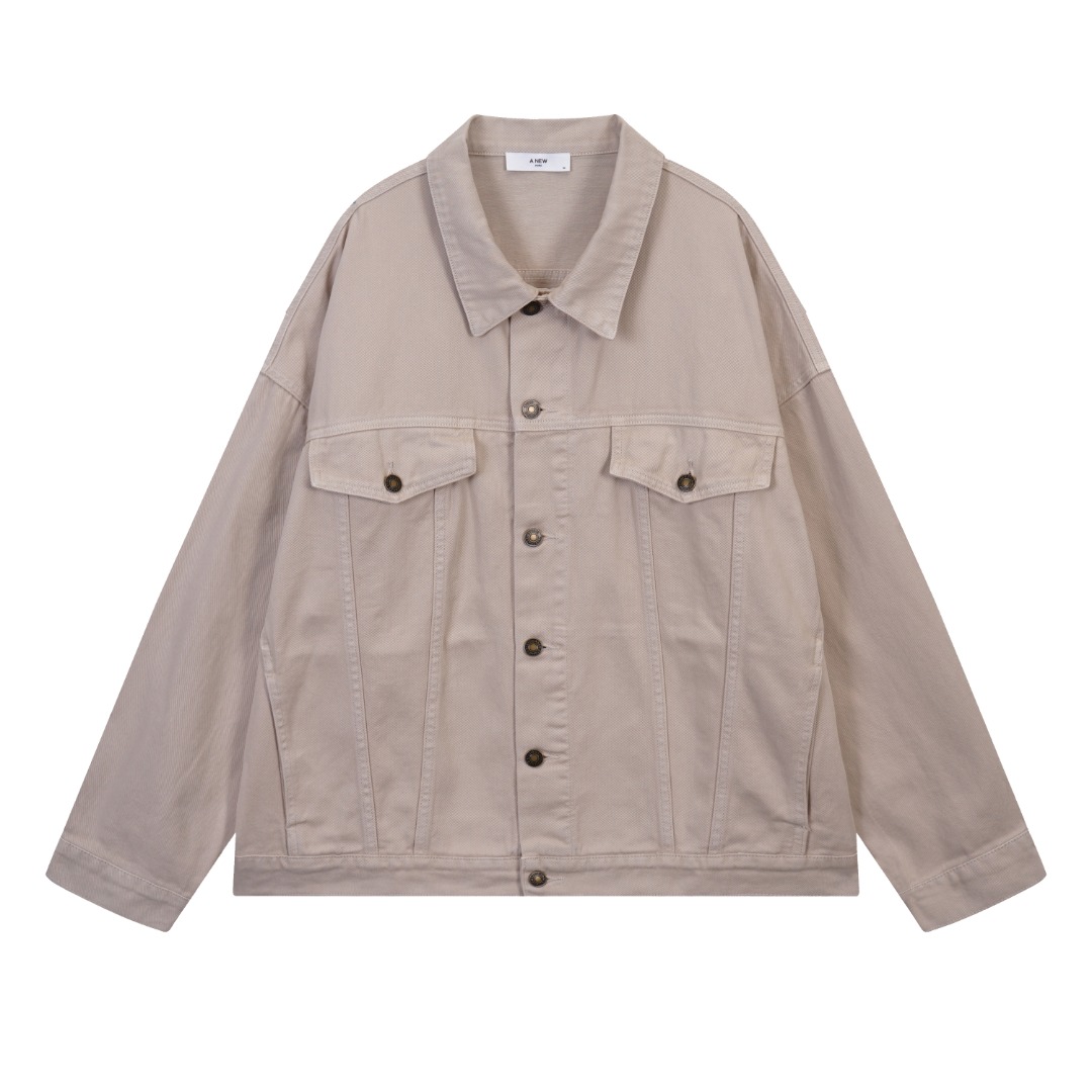 成衣洗水染色  阔型时尚牛仔外套   7502