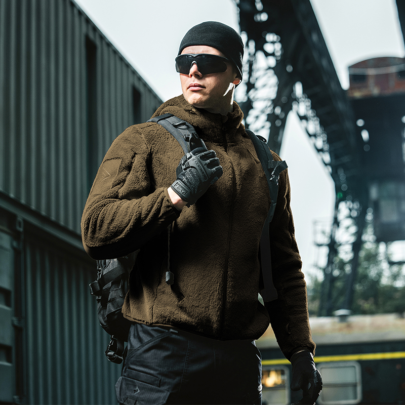 【龙牙】战猎Polartec保暖战术抓绒衣加强版连帽户外男加绒休闲外套