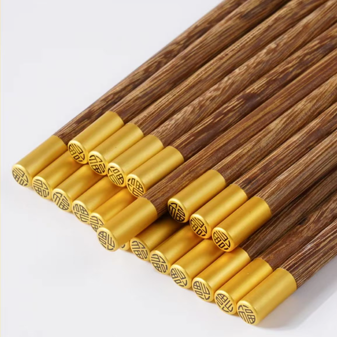 高档鸡翅木筷子家用实木防霉家用筷*10
