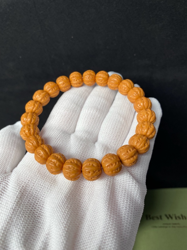 小京八棱.猴头雕刻小尺寸手串文玩