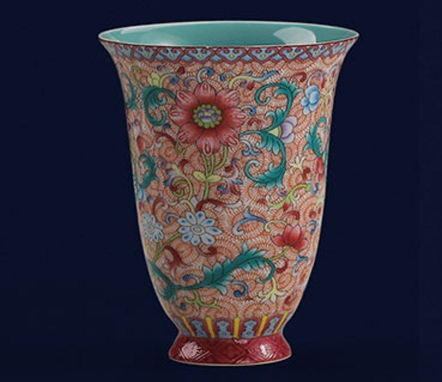 五言六器 花开盛世珐琅彩花骨杯wy-013 礼盒装