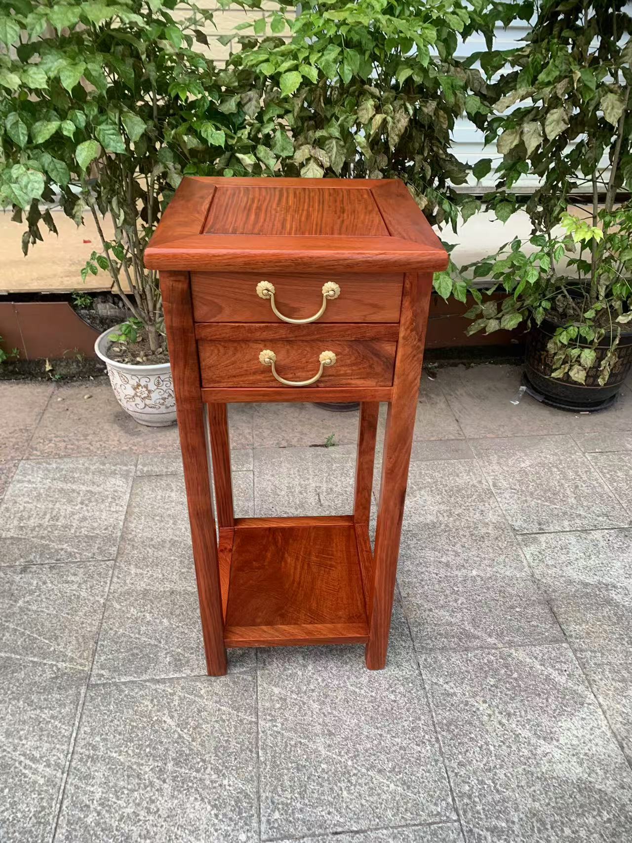 缅花双抽花架单个尺寸长宽高35x35x80