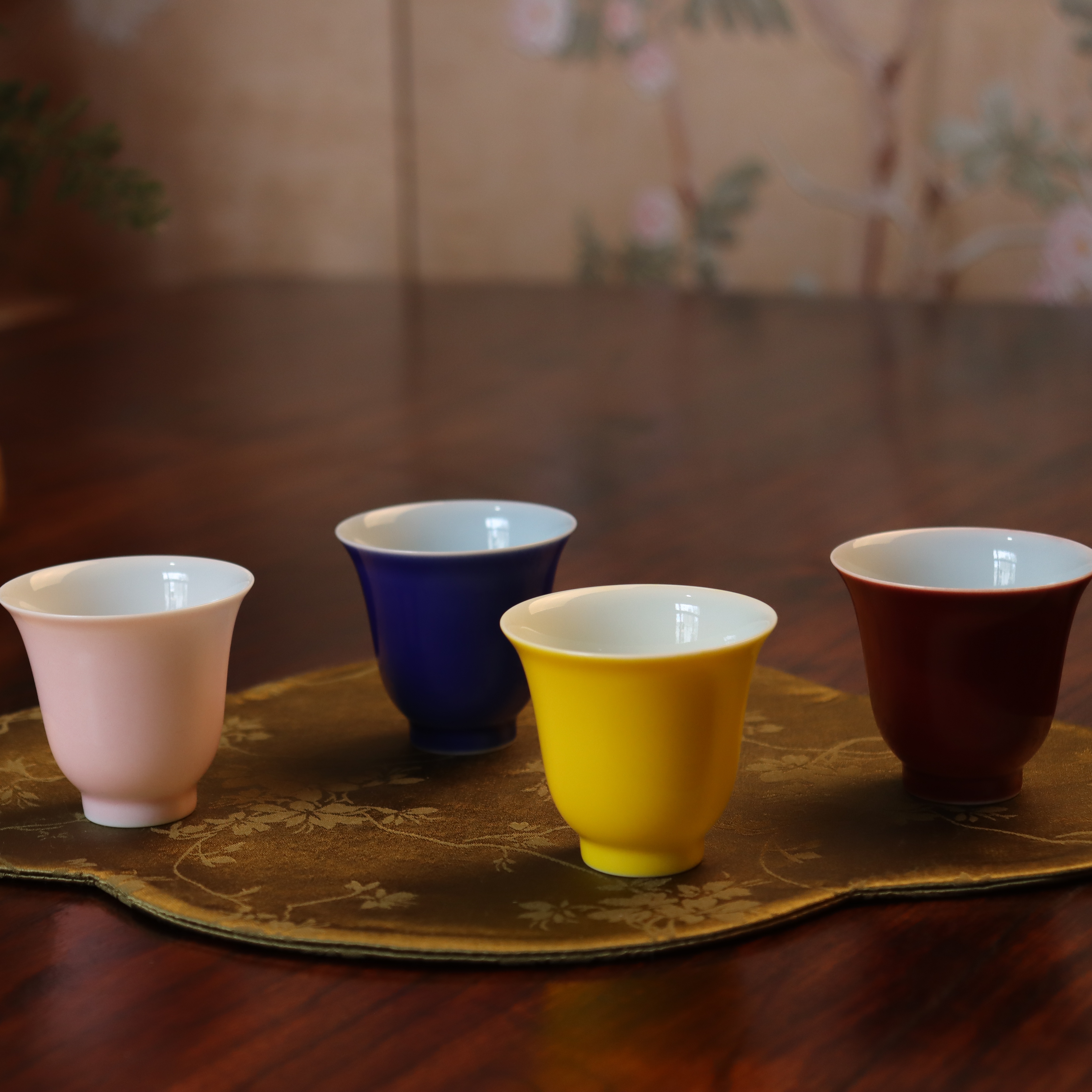 高温颜色釉/霁蓝 宣德红 帝王黄 粉釉 单杯