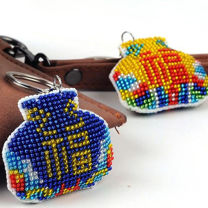 双面彩珠全珠绣平安福十字绣汽车福袋钥匙扣挂件背包情侣小挂饰