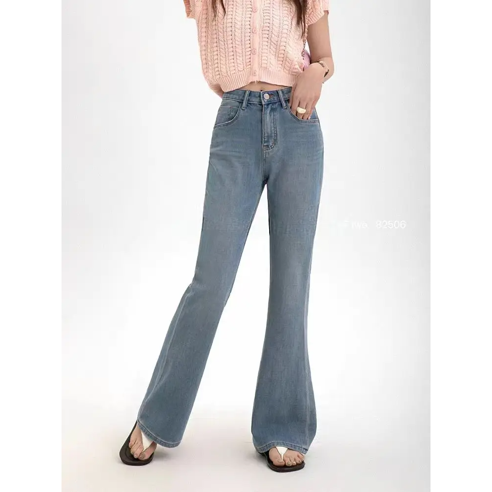 SU【506】82代 愫康 MWMA断货王浅蓝色粉标喇叭牛仔长裤~