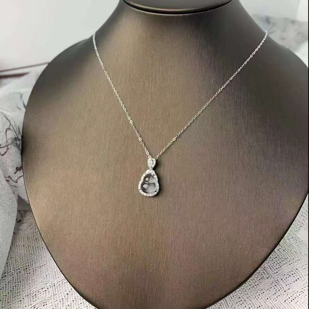 【水沫子银镶小葫芦吊坠】松柏珠宝 多样性发货一个 送银链