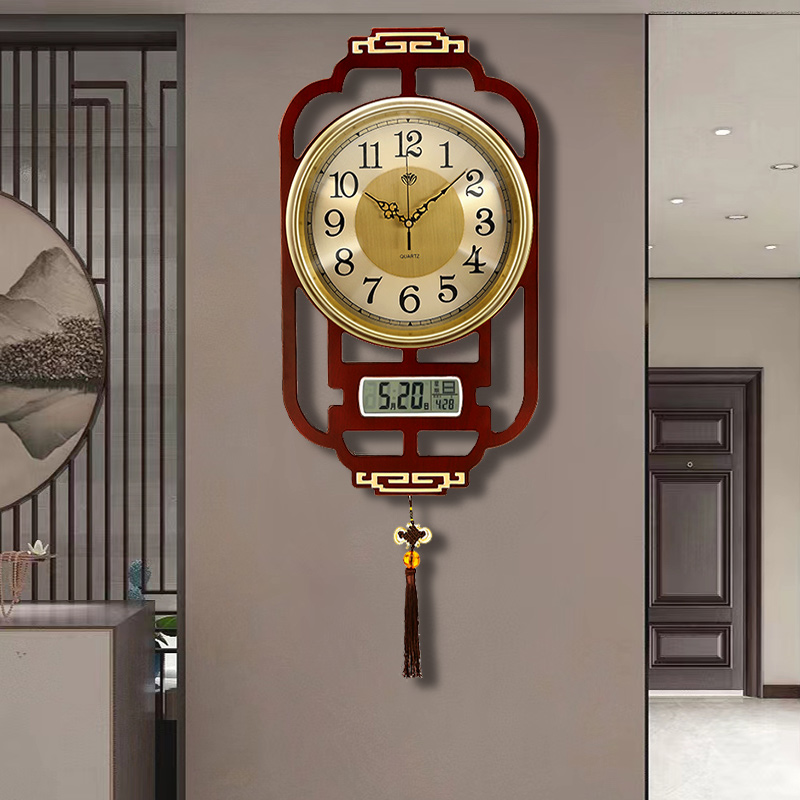 挂钟客厅2023最新款家用装饰中国风静音石英钟新中式时尚挂墙挂表