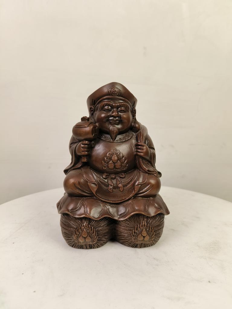 铜器顾姐#全黄铜材质黑天佛高19宽14源头厂家可定制