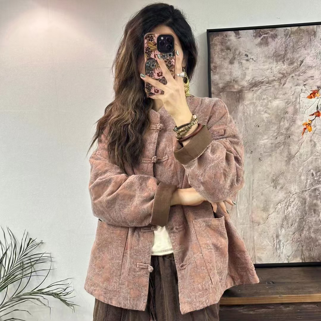 201-350夏季新款2025民族风中式国风刺绣苎麻小衫休闲宽松衬衫女