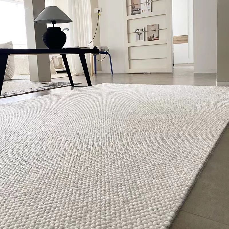 客厅地毯进口羊毛现代简约茶几沙发毯极简纯色卧室床边垫大面积