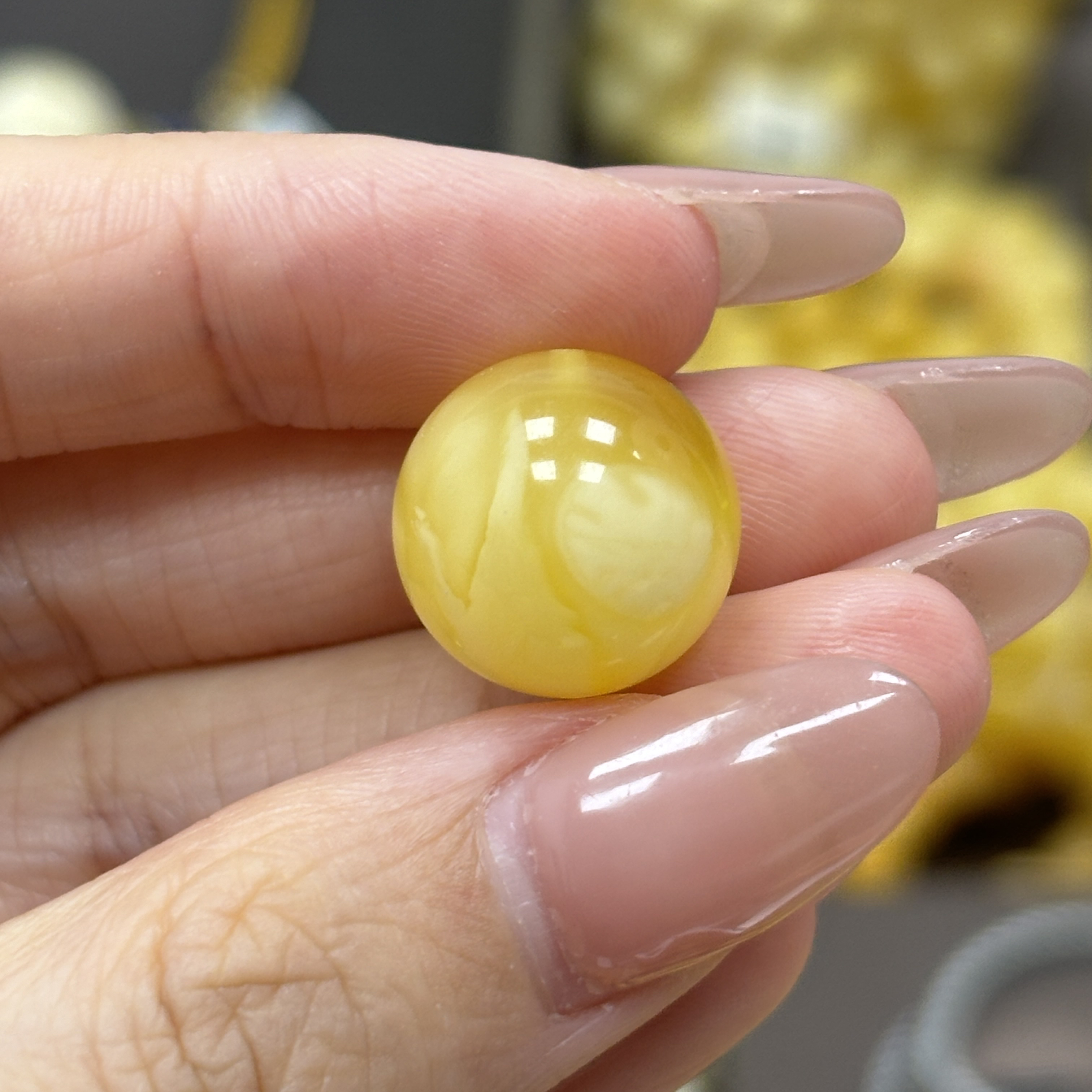 小妖珠宝天然原矿琥珀蜜蜡15.2mm