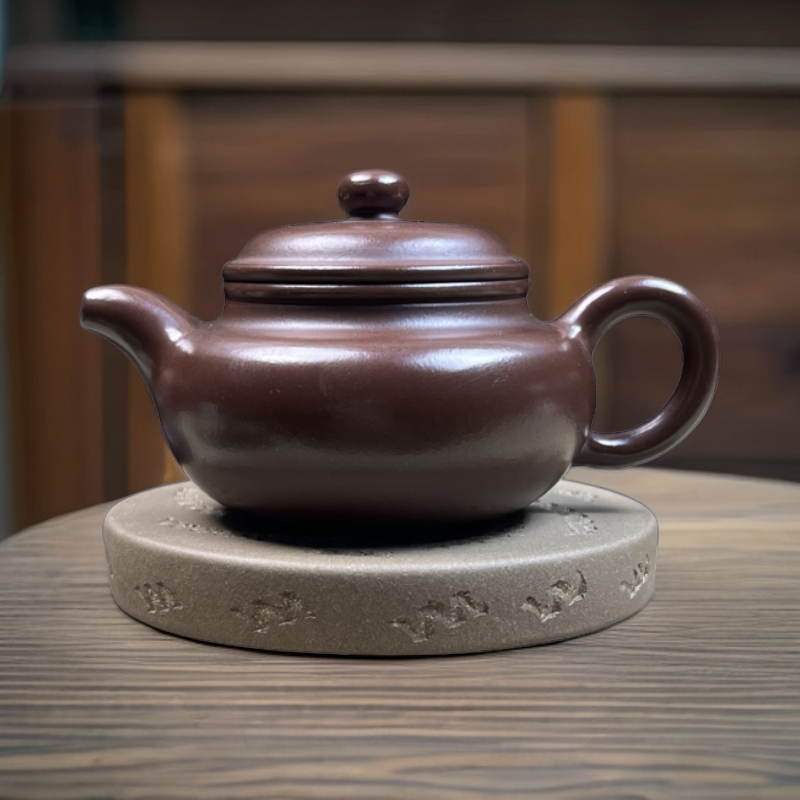 紫砂壶仿古壶120cc手制泡茶壶半手工黄龙山原矿紫泥