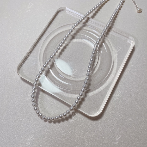 链子925银仿珍珠 白色串珠百搭项链气质简约经典