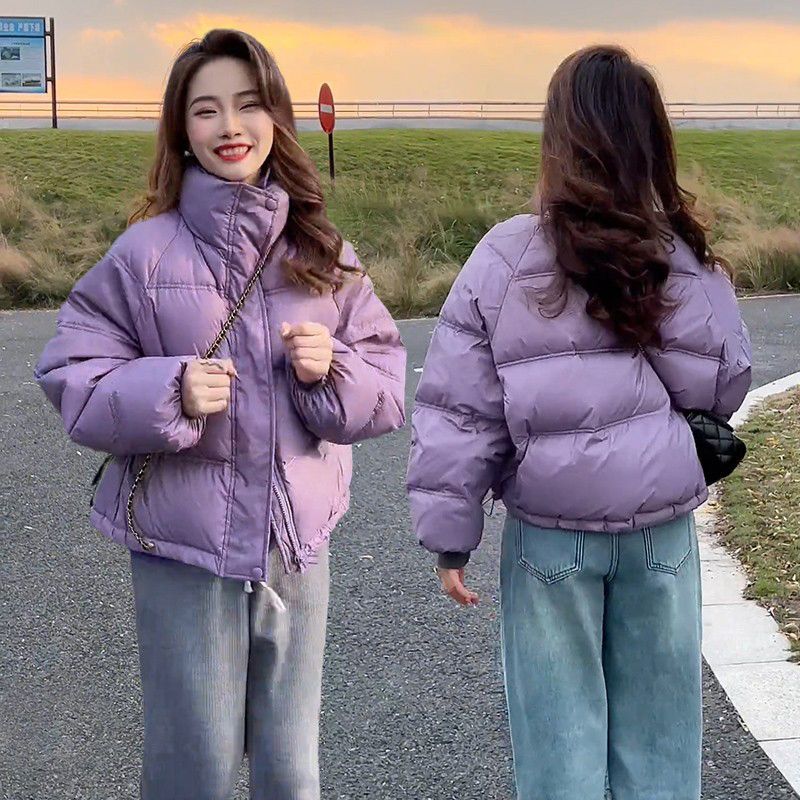 艾莱依欧货短款羽绒服女2023冬季新款立领时尚加厚保暖白鸭绒面包