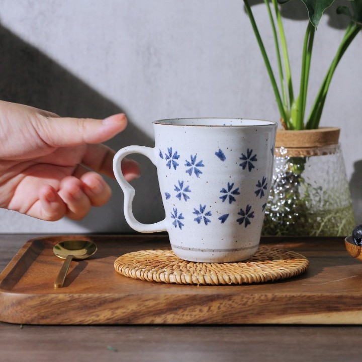 瑞涧新中式茶杯杯具手绘简约陶瓷杯复古手工中式主人杯咖啡杯对杯