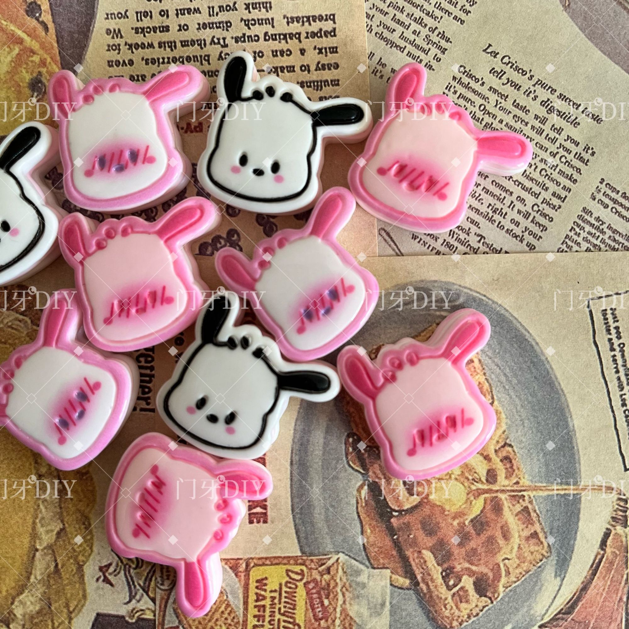 【门牙定制款】可爱帕恰夹心饼干三色混diy食玩手工树脂配件饰品