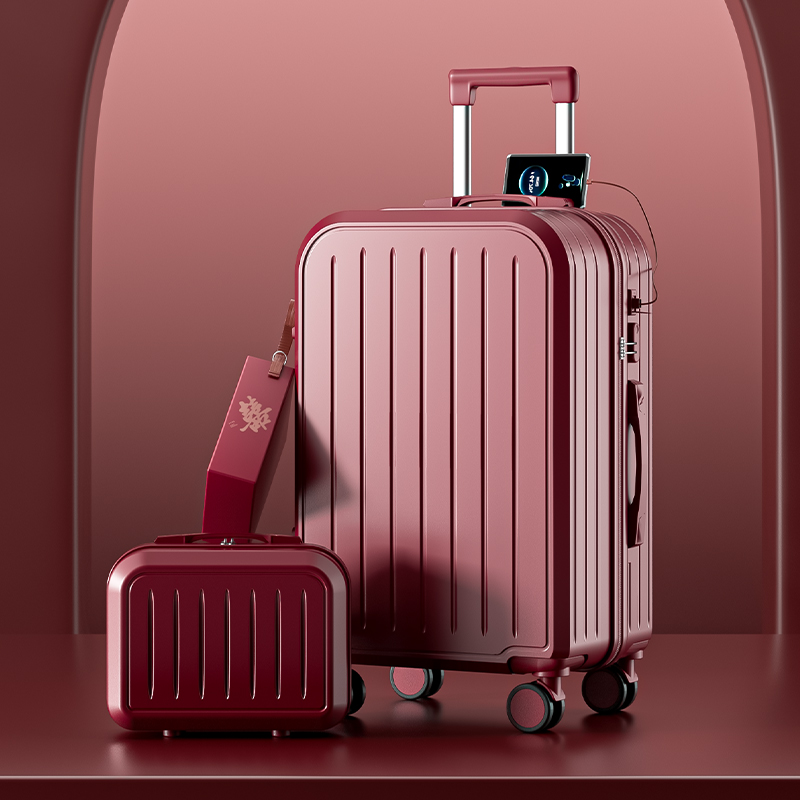 结婚行李箱红色订婚陪嫁箱女新娘婚礼拉杆箱密码嫁妆箱子结实耐用