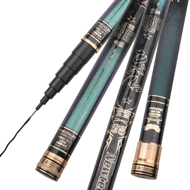 威海乐钓优46T超硬超轻高碳炮竿8米-13米传统钓高端超轻炮杆打窝