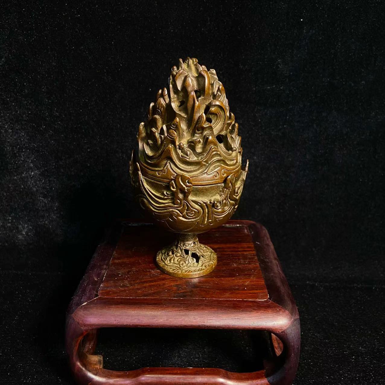 仿汉博山炉传统仿古手工工艺精炼铸造孙氏铜炉制作