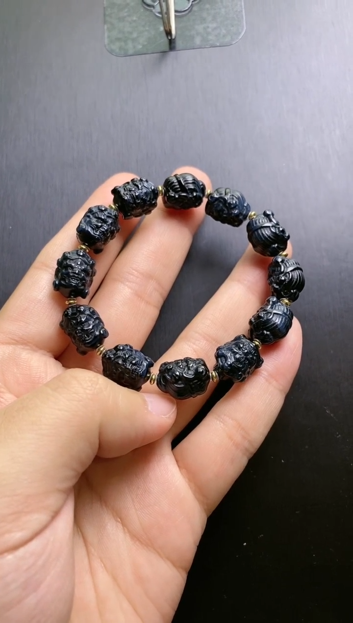 【闪购商品】水晶颈饰未镶嵌Y21358多样性-大黑虎晴石手串