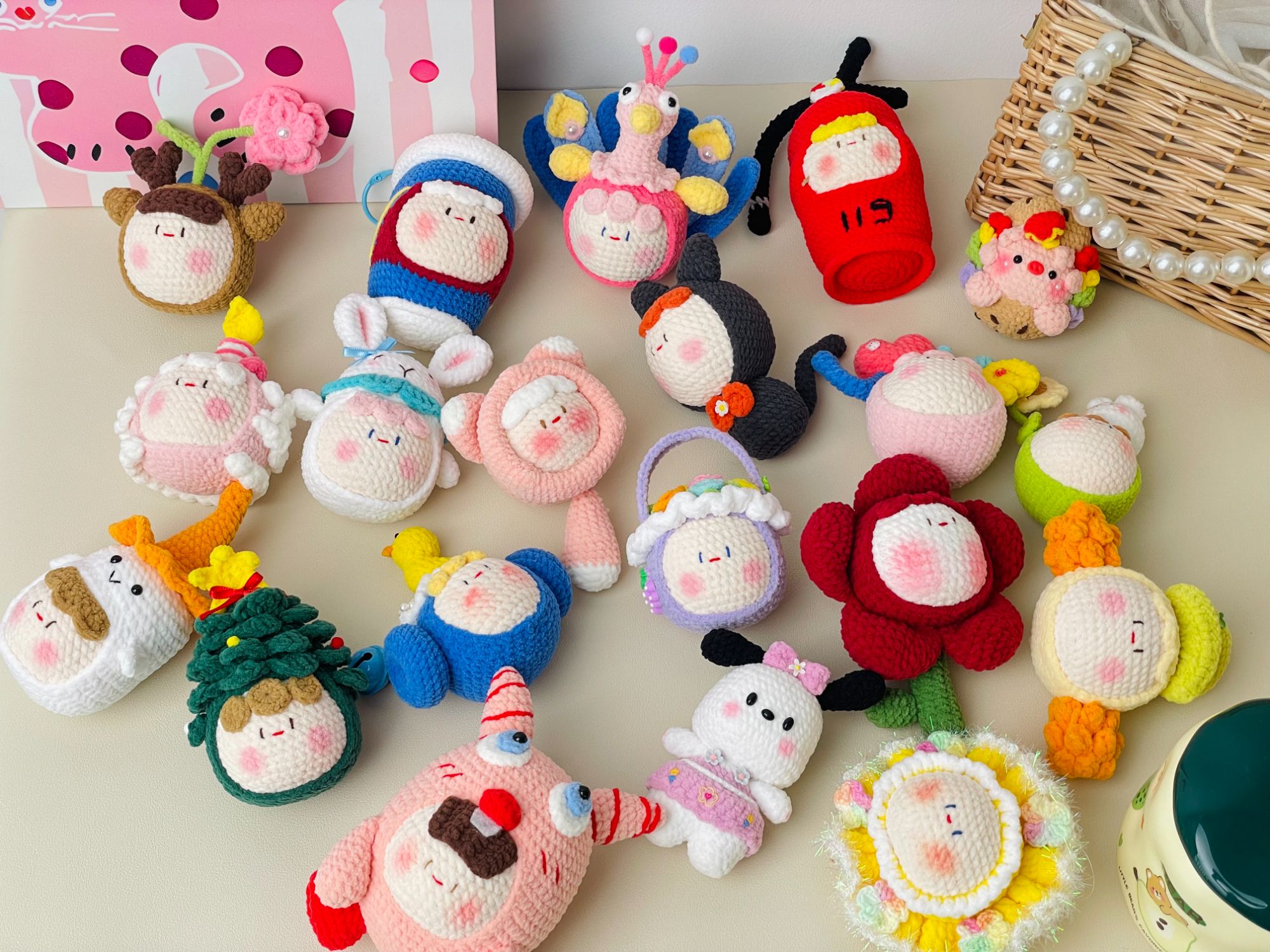 【直拍链接】手工编织团子针织摆件可爱潮玩包挂摆件diy产品