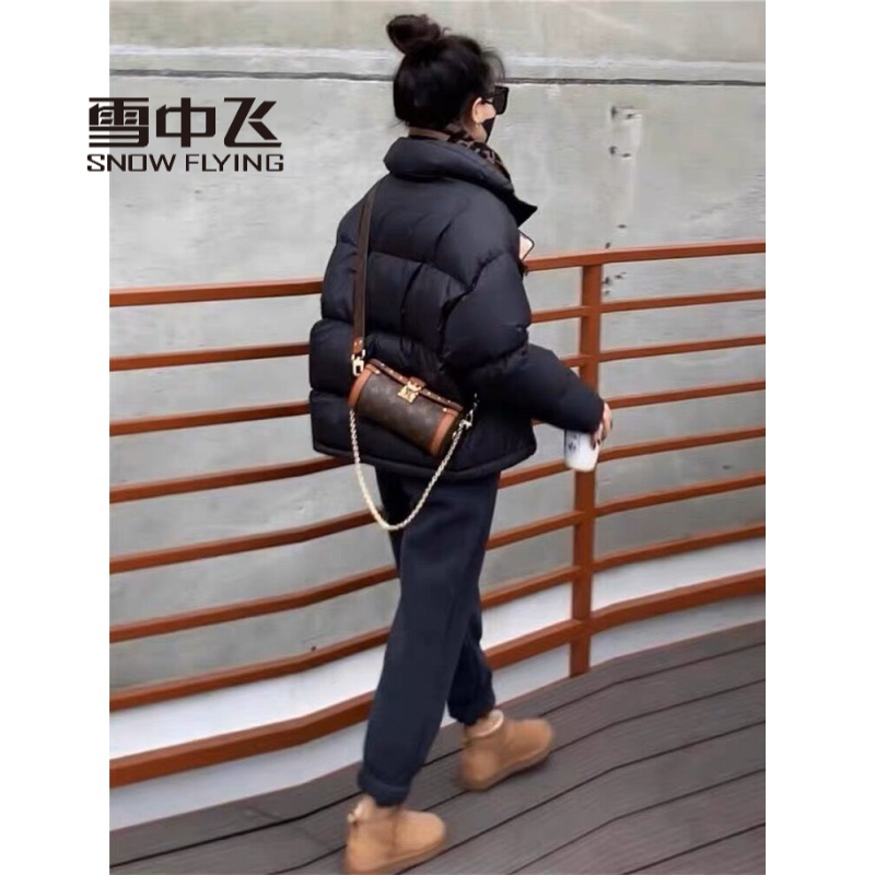 雪中飞羽绒服羽绒羽绒服女冬季加厚小个子短款羽绒服女韩版宽松羽