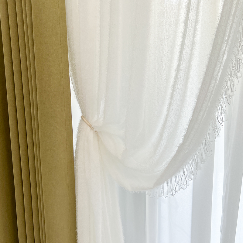 轻奢现代大气牛油果绿遮光窗帘客厅卧室阳台高级感窗帘定制 吉玛