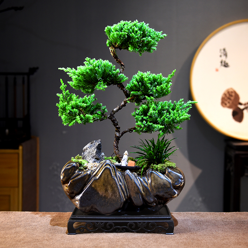 真柏盆景盆栽东方美学中式意境室内客厅茶桌办公室好养