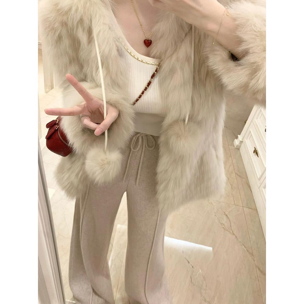 毛毛小香风外套女秋冬季小个子宽松温柔名媛毛茸茸超好看外搭加厚