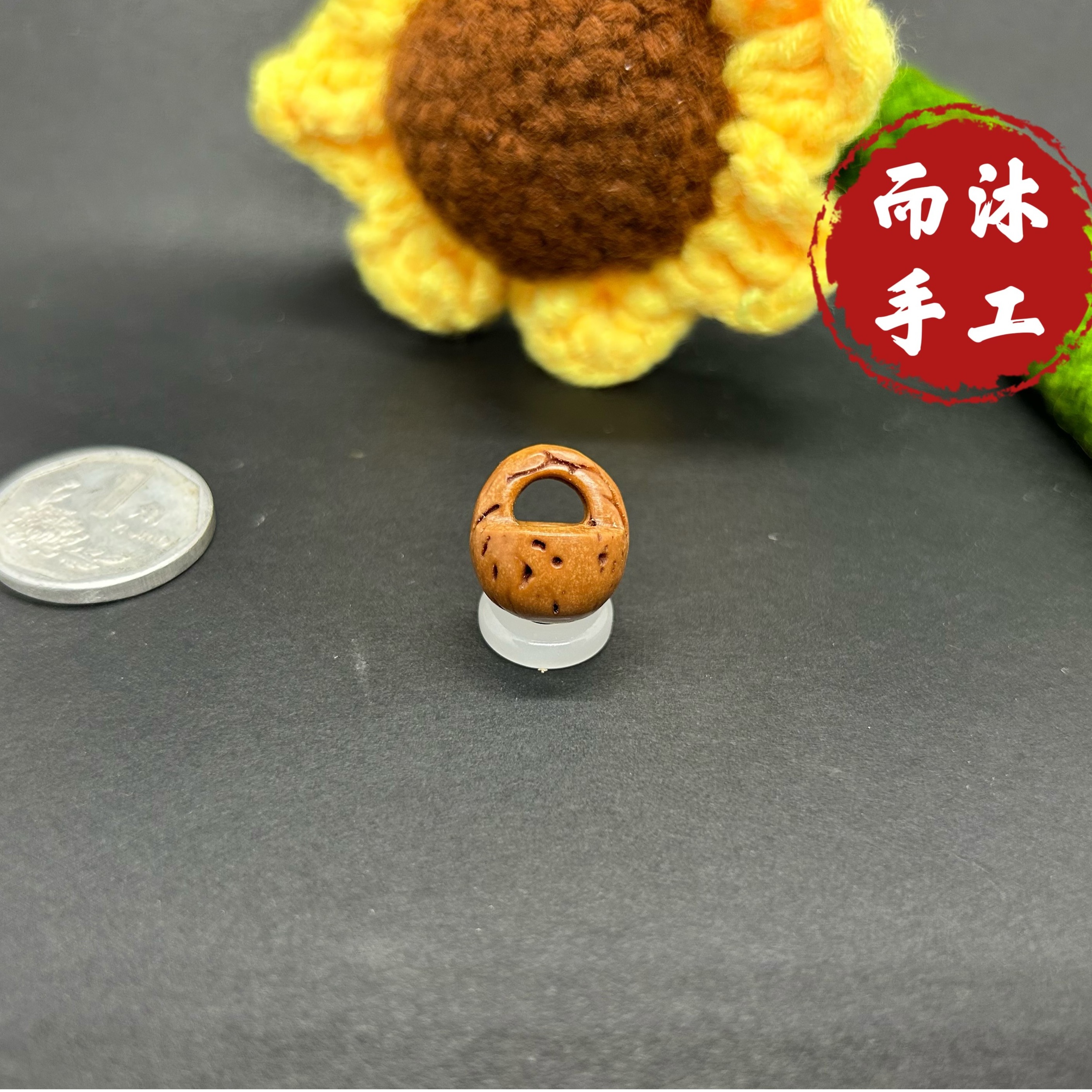 【桃篮3】野生毛桃核纯手工雕刻制作桃篮花篮儿童成人手链脚链项链