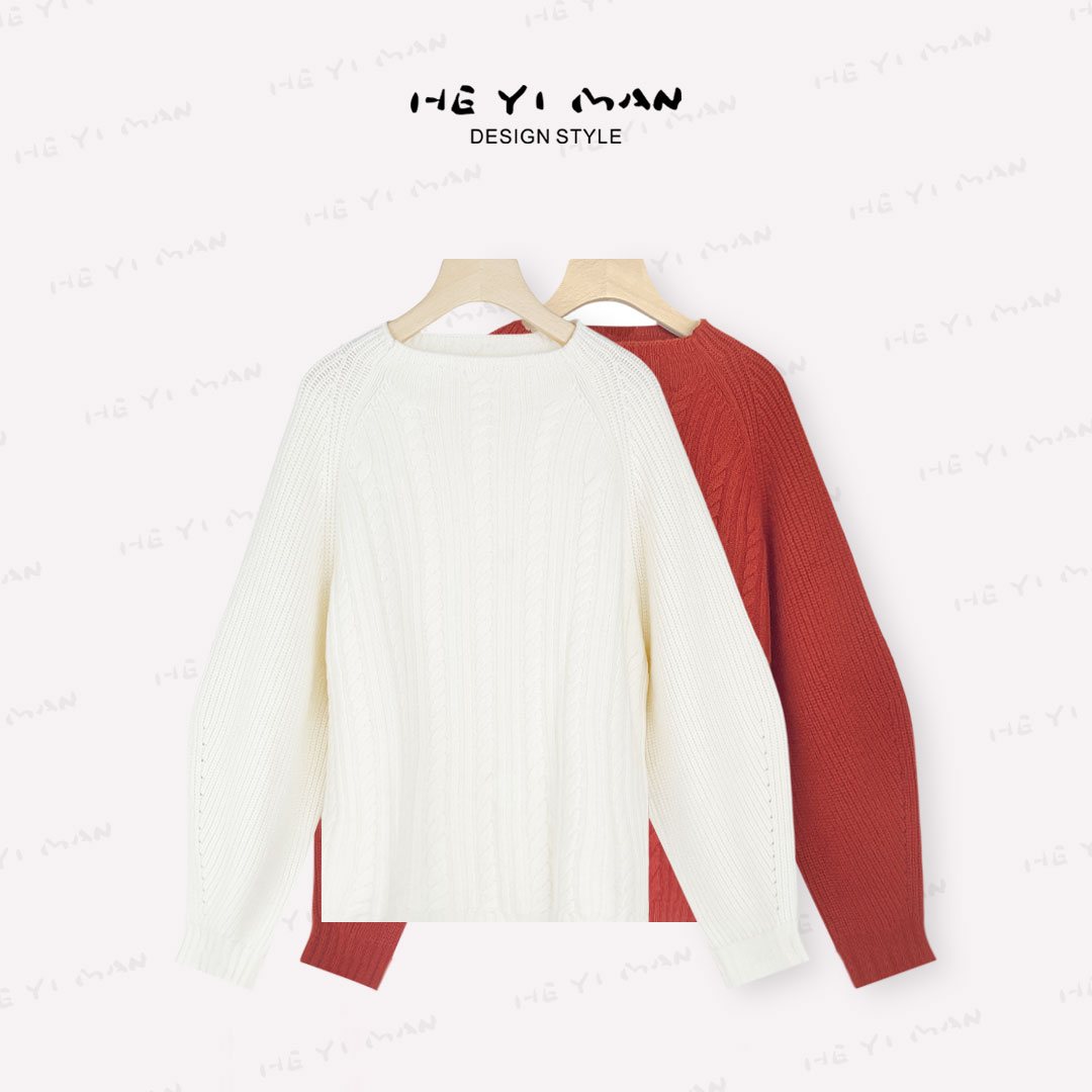 【何以慢】100%525g羊毛冬季慵懒风宽松外穿毛衣内搭羊毛衫A4-A4927