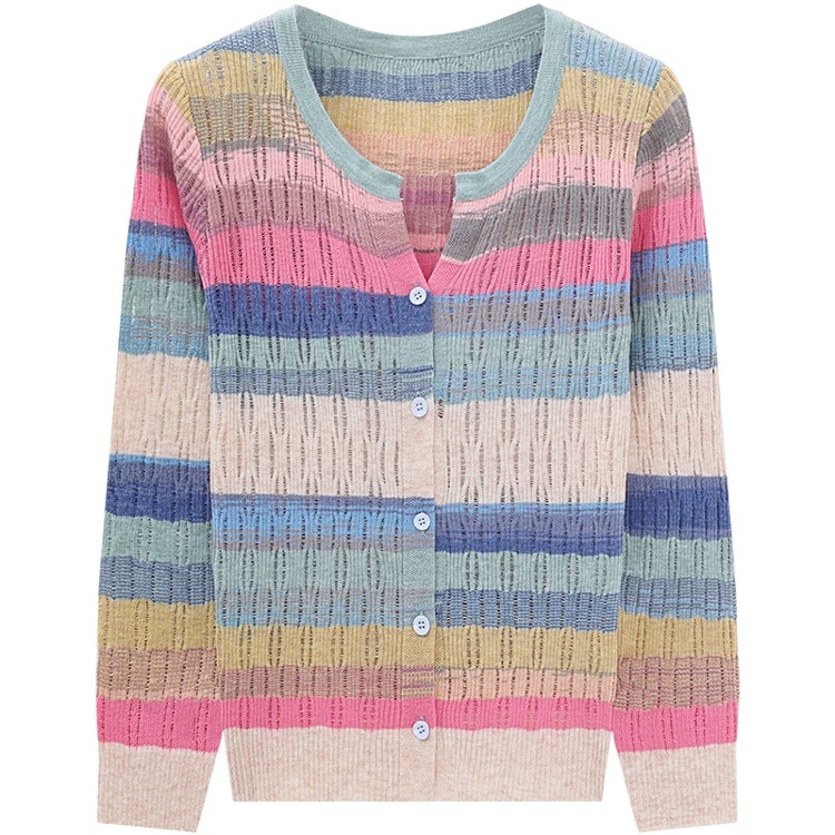 001---200条纹撞色圆领时尚百搭拼色秋冬长袖