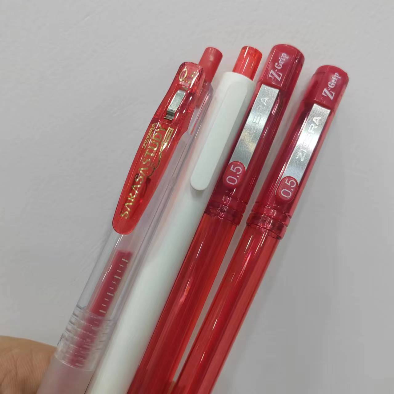 日本ZEBRA斑马中性笔JJM88学生红笔0.5批改作业订正红色中性笔