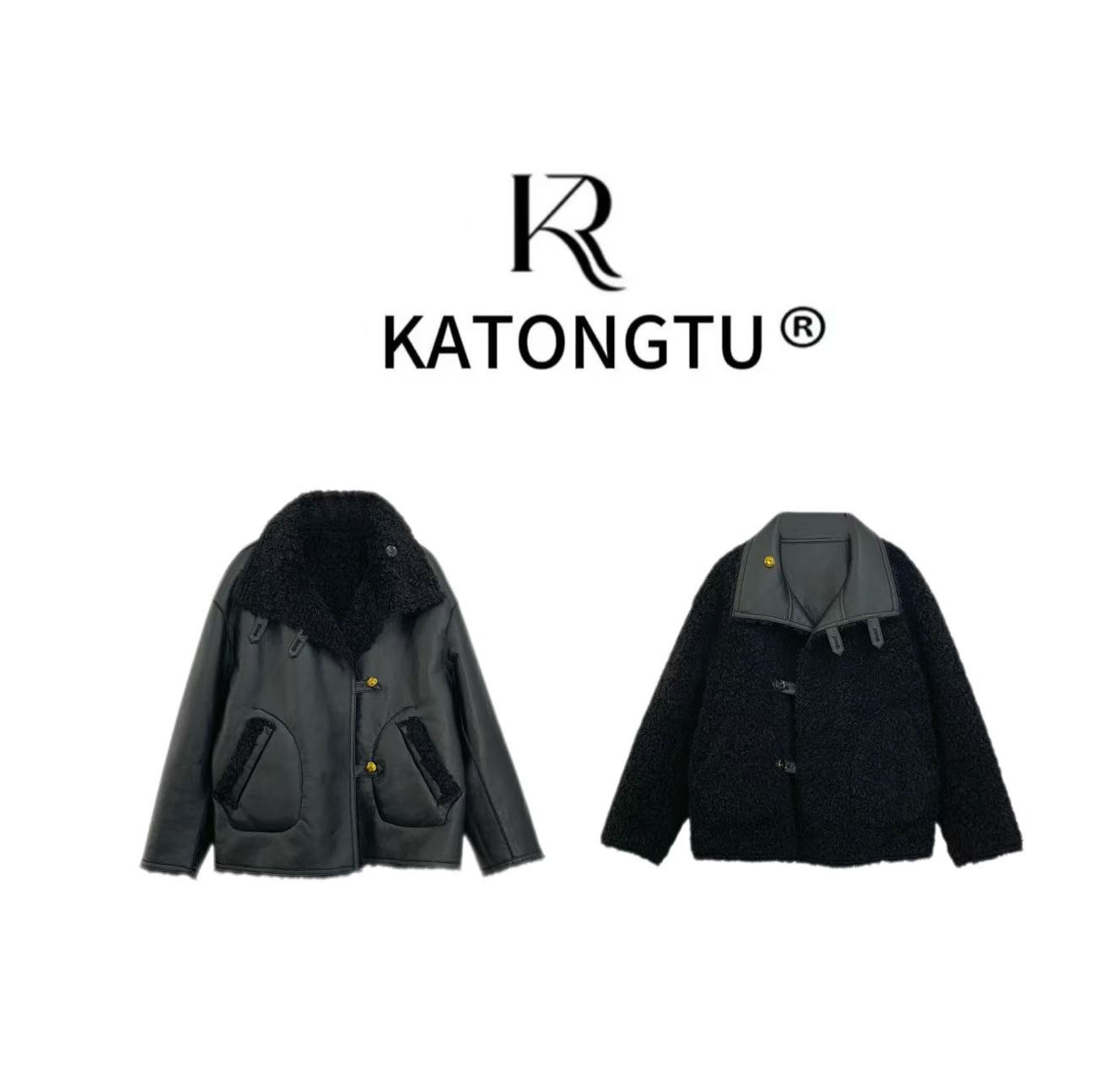 katongtu/【两面穿】冬季新款气质时尚皮毛短外套  YN24465