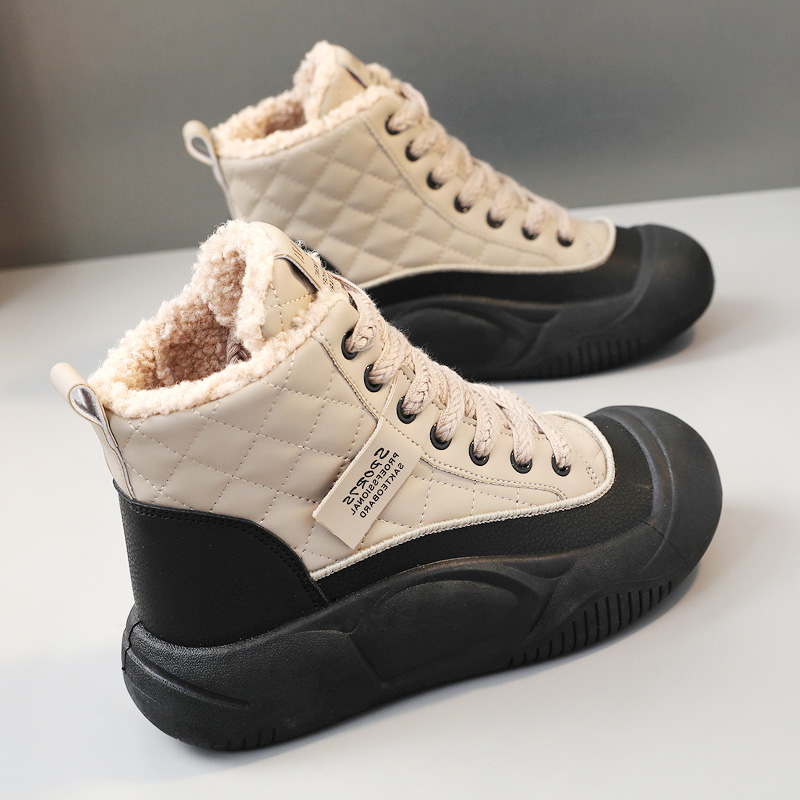 加厚新款冬季雪地靴女2023加绒增高厚底运动学生鞋潮流棉鞋优调