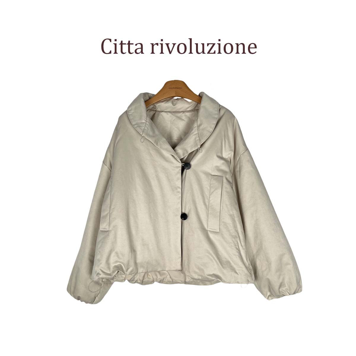 清--英国设计师品牌立领斜襟棉服107