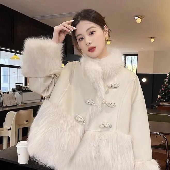 2023秋冬季新款新中式羽绒服白鸭绒大衣外套中国风美拉德/非半身