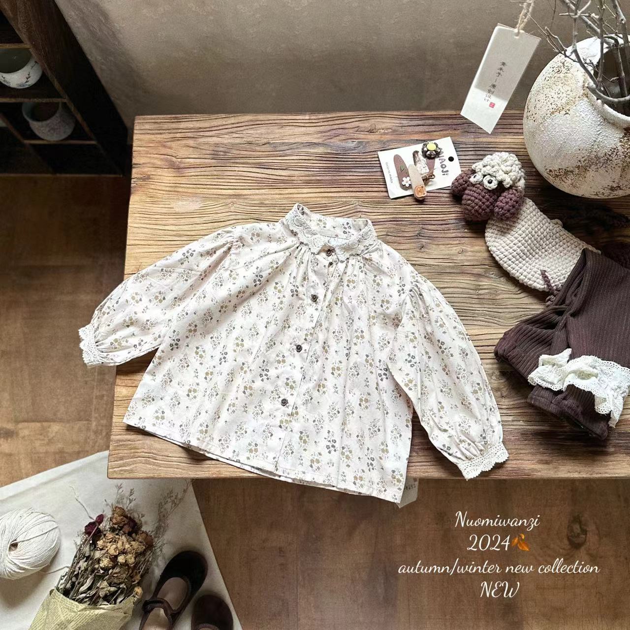 QHY-1816-儿童法式重工碎花蕾丝领百搭娃娃开衫（秋款）