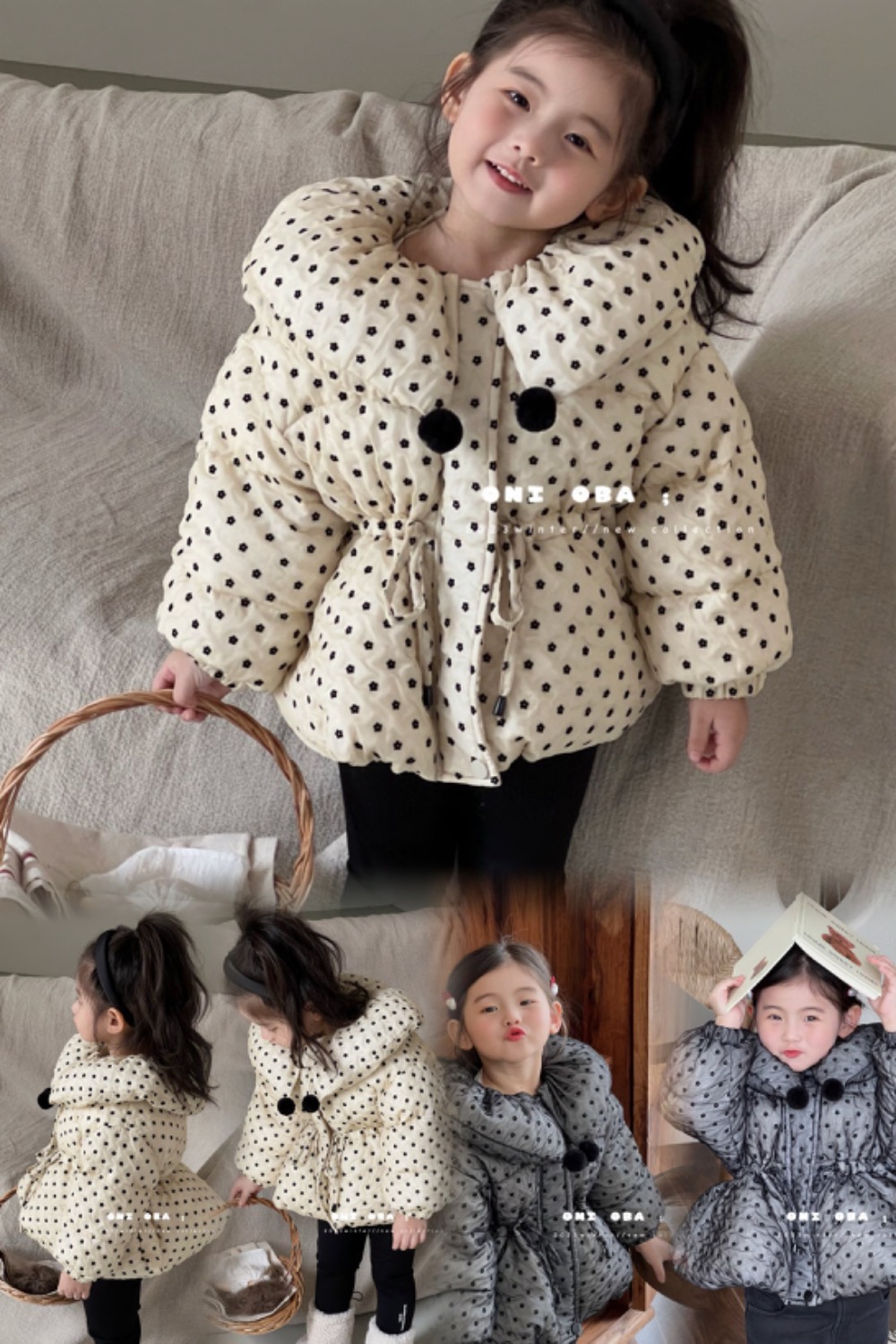 FX-8033-儿童韩版潮童纯色蝴蝶结披肩羽绒服外套（冬款）
