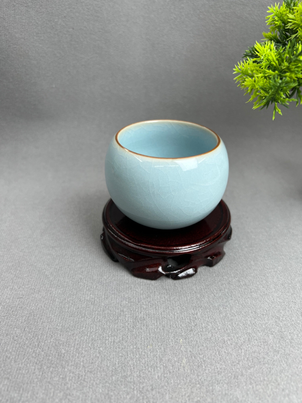 原矿原釉天青龙蛋杯100cc（省工老师）