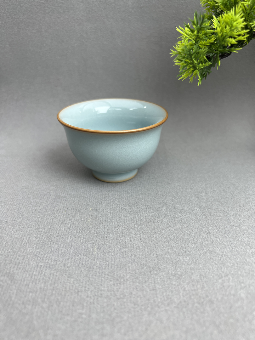 (买一送一)原矿天青釉压手杯70cc(省工老师）