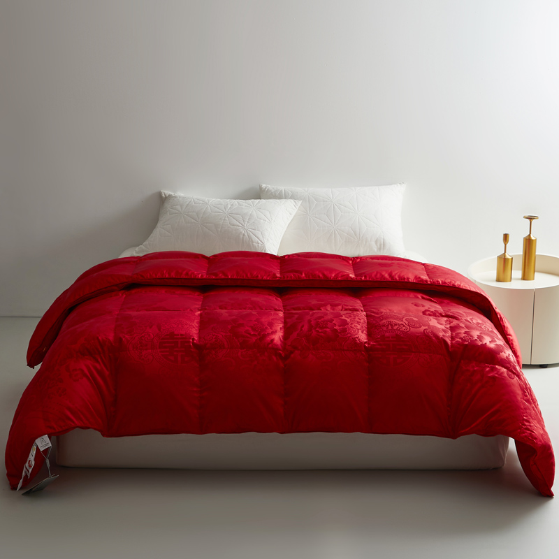 【夏凉被·空调被】绒生红色结婚新娘羽绒被95%白鸭绒被芯婚庆大红