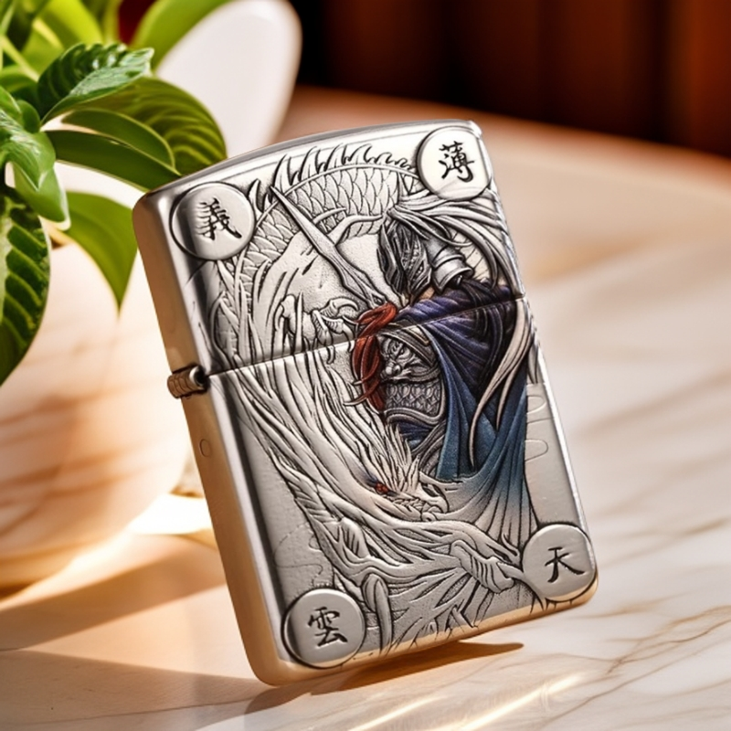zippo打火机  【赵云】镀银彩绘盔甲机 经典 煤油防风款 DYJ1